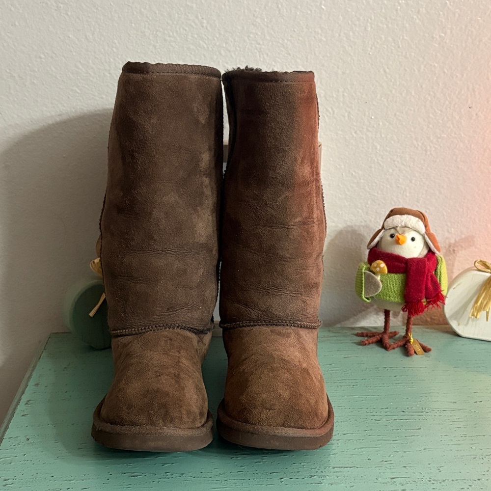 UGG Chocolate Brown Suede Boots SZ 6 box 133